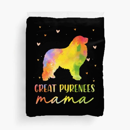 Great Pyrenees Mom Colorful Great Pyrenees Gifts Duvet Covers