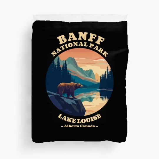 Vintage Retro Canadian Banff National Park Duvet Covers