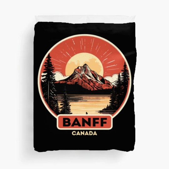 Vintage Retro Canadian Banff National Park Duvet Covers