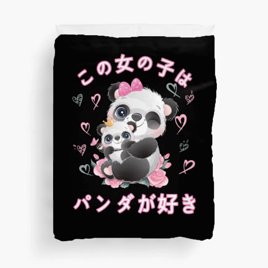 Panda Love Mom Panda Bear Duvet Covers
