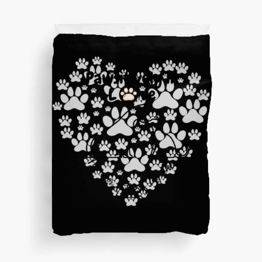 Couple of pets, silhouettes couple dog&cat Duvet Covers