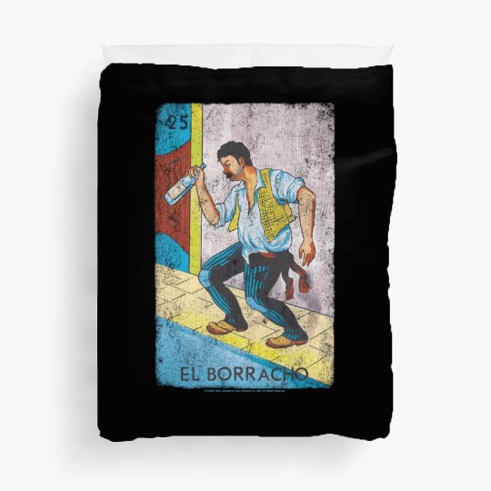 Loteria El Borracho Colorful Tarot Card Duvet Covers