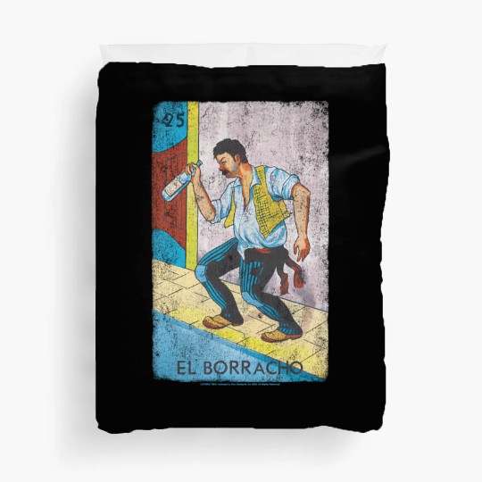 Loteria El Borracho Colorful Tarot Card Duvet Covers