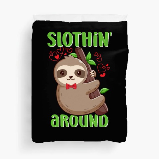 Sloth Slothin Around | Funny Sloth Slothin Around Duvet Covers