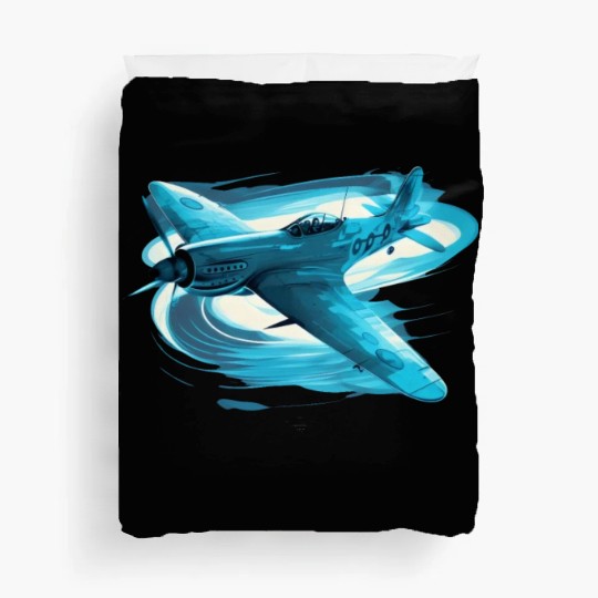 Spitfire Airplane Vintage Pilot Aviator Military Duvet Covers
