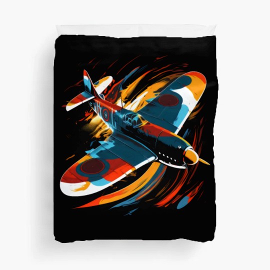 Spitfire Airplane Pilot Aviator Military Warbirds Duvet Covers