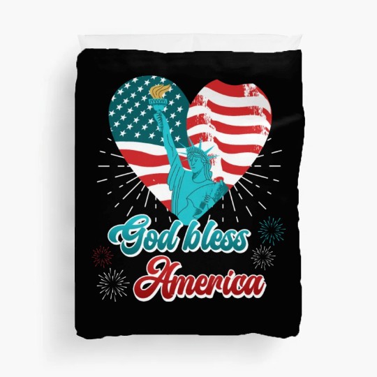 God Bless America Independence Day 4th July USA Duvet Covers