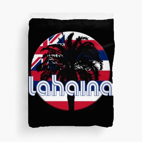Lahaina Maui Hawaii Hawaiian Flag Native Palm Tree Duvet Covers