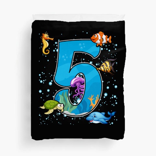 5th birthday Aquarium Fish lover 5 Year Old Sea Duvet Covers