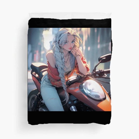 Cool Biker Chick Duvet Covers