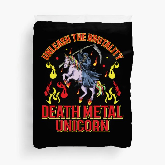 Goth Rock Satan Unicorn Festivals Death Metal Duvet Covers