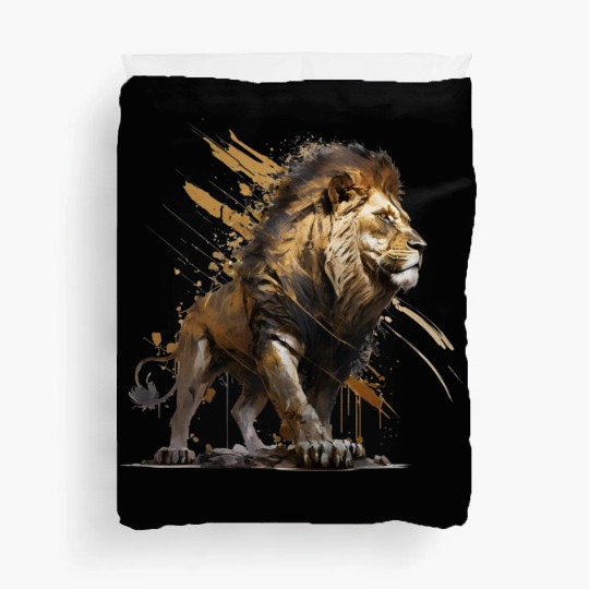 Lion walking, lion Duvet Covers