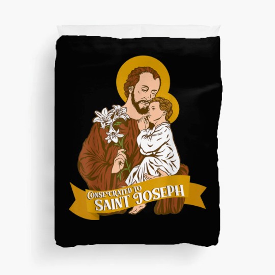 Consecration to St Joseph and Child Jesus Catholic Duvet Covers