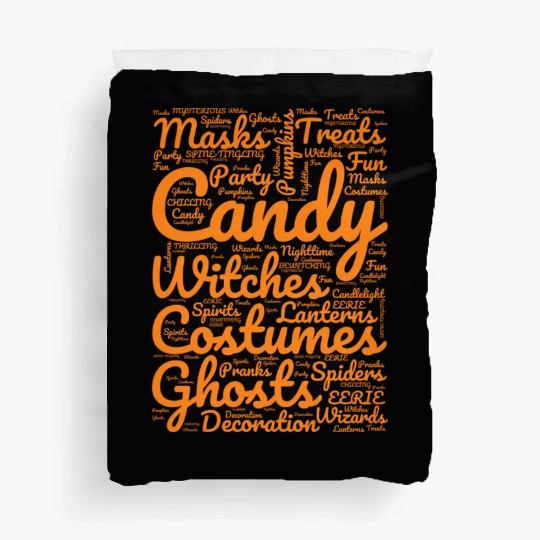 Halloween Wordcloud Duvet Covers