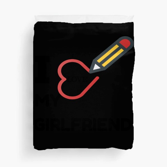 I love my girlfriend hipster Duvet Covers