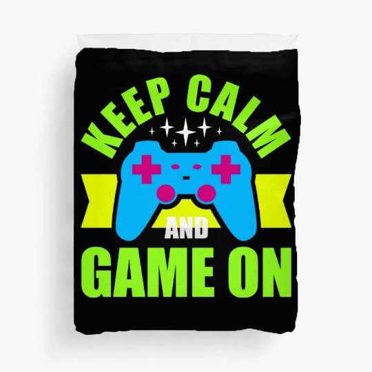 Keep Calm and Game On nostalgia Duvet Covers