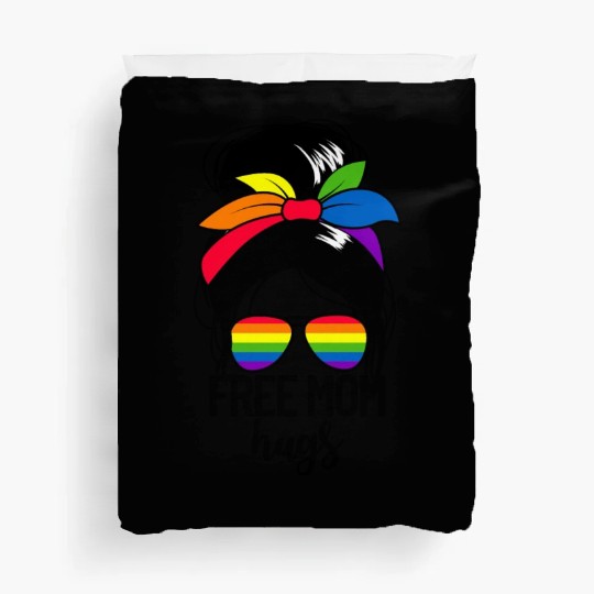 Free Mom Hugs Womens Messy Bun LGBTQ Free Mom Hugs Duvet Covers