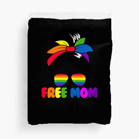 Free Mom Hugs Womens Messy Bun LGBTQ Free Mom Hugs Duvet Covers