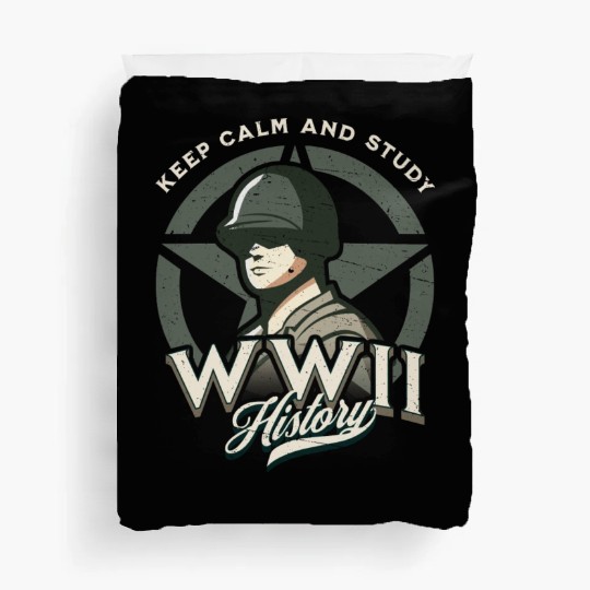 Keep calm and study WWII history Duvet Covers
