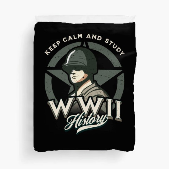 Keep calm and study WWII history Duvet Covers