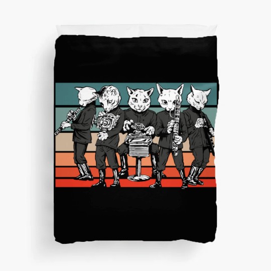 Musical Instrument Cat Band Feline Musician Music Duvet Covers