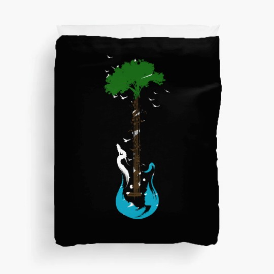 Guitar Nature Musician Earth Day Tree Guitarist Duvet Covers