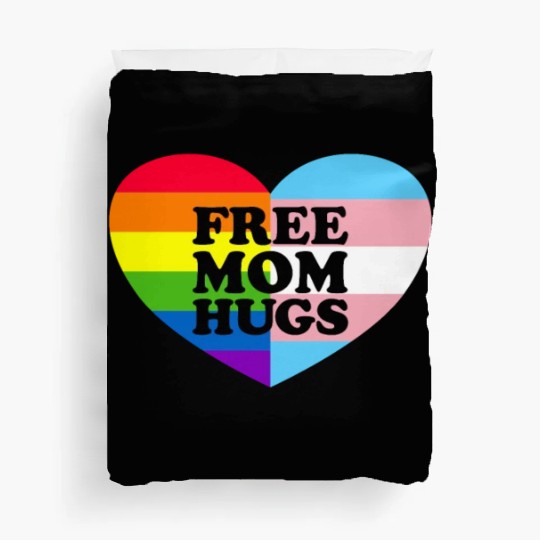 Free Mom Hugs Gay Pride Trans Flag LGBTQ Free Hugs Duvet Covers