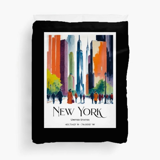 People walking to One World Trade Centre New York Duvet Covers