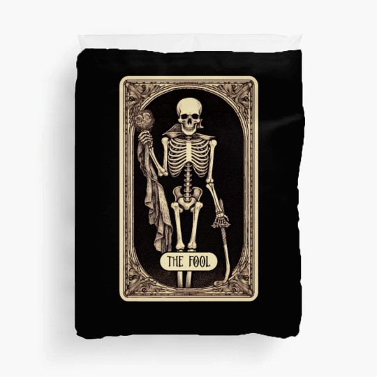 The Fool Skeleton Tarot Card Duvet Covers