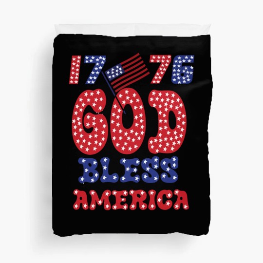 1776 GOD BLESS AMERICA FOR FREEDOM Duvet Covers