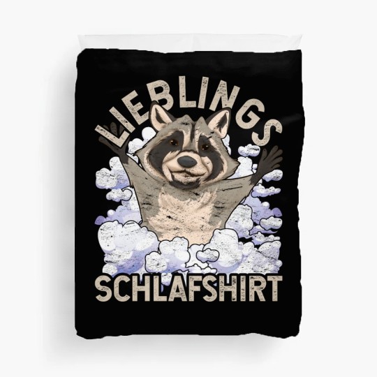 Night owl raccoon gift favorite sleep Duvet Covers