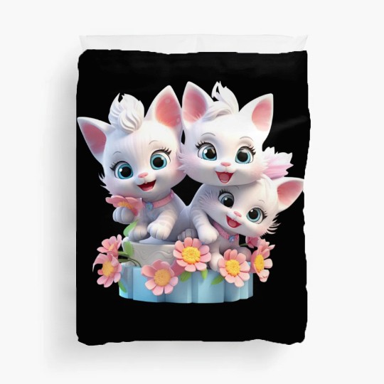 Cute Kittens 3D Ai Art Duvet Covers
