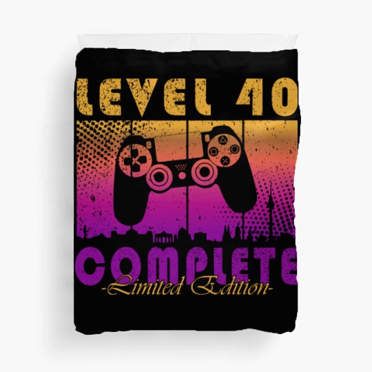 40th Birthday Gaming Level 40 Complete Gamer Duvet Covers