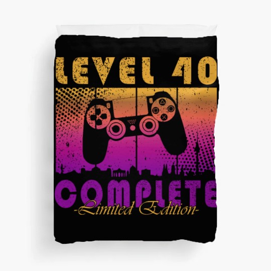 40th Birthday Gaming Level 40 Complete Gamer Duvet Covers