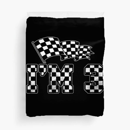 I'm 3 Checkered Racing Flag Sports Race 3rd Duvet Covers