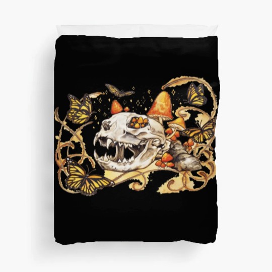 Cat Skull And Butterflies Duvet Covers