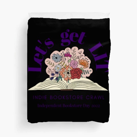 Let'S Get Lit Indie Bookstore Crawl Bookstore Day Duvet Covers