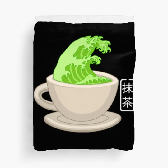 Matcha Latte Great Green Tea Wave Duvet Covers