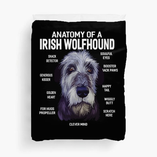 Anatomy of a Irish Wolfhound Dog Funny Gift Duvet Covers