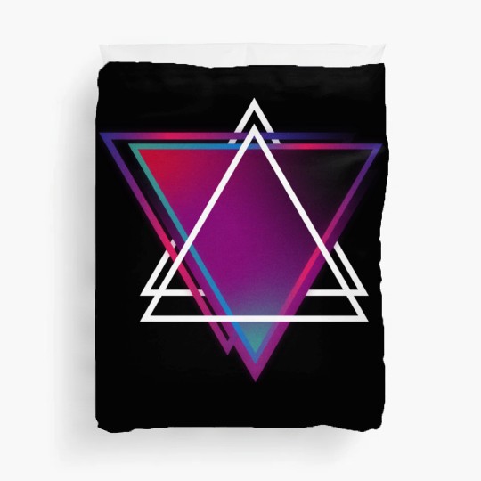 "Triangle Bliss: Geometric Marvel Duvet Covers"