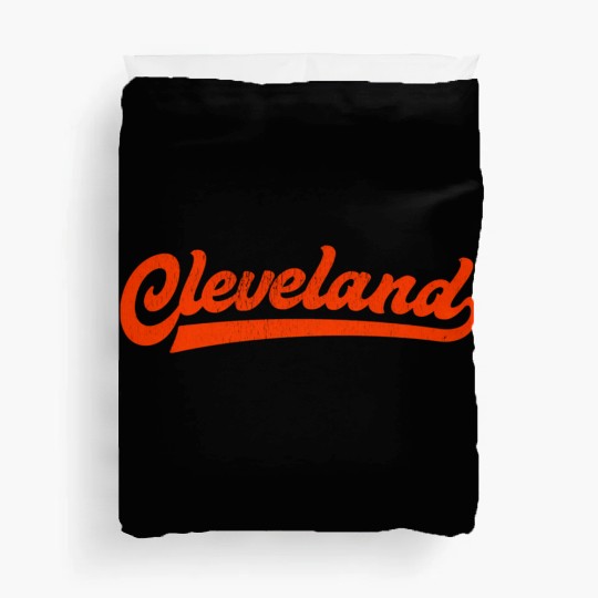 I Love Cleveland Ohio Sports Script Duvet Covers