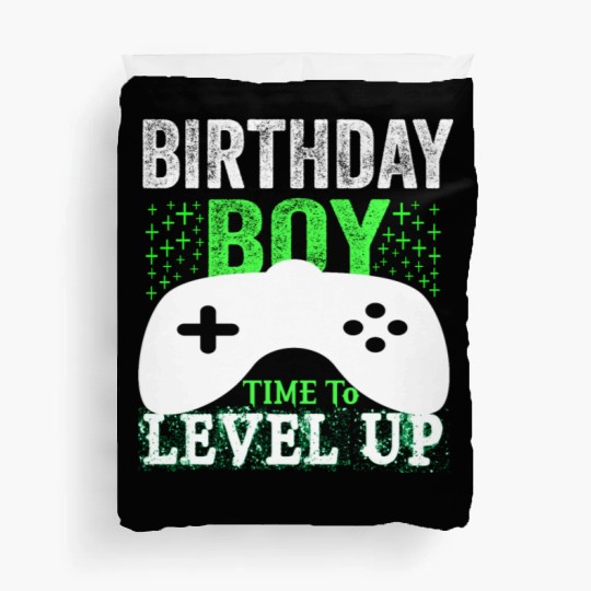 GAmer, birthday boy, time to level up Duvet Covers
