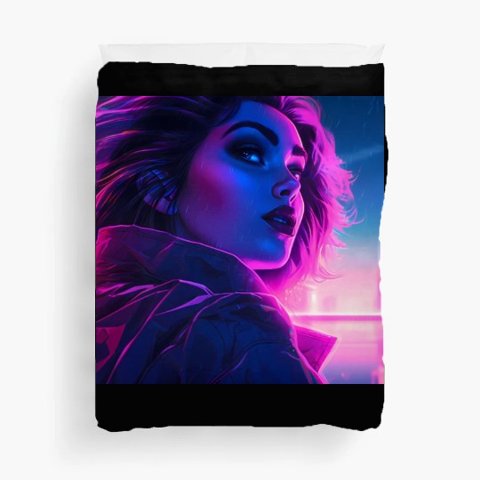 Synthwave Girl - Futuristic Design Duvet Covers