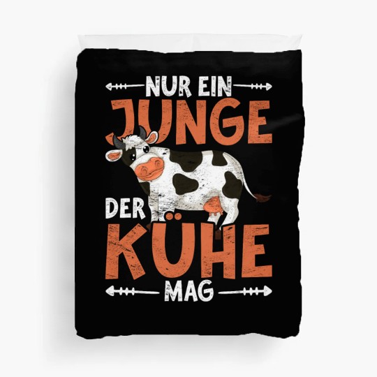 Just a boy who likes cows farm animal cow Duvet Covers