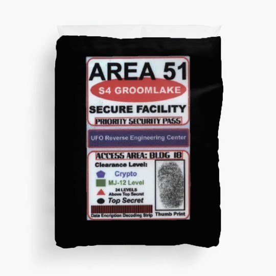 Area 51 Reverse Engineering Pass Duvet Covers