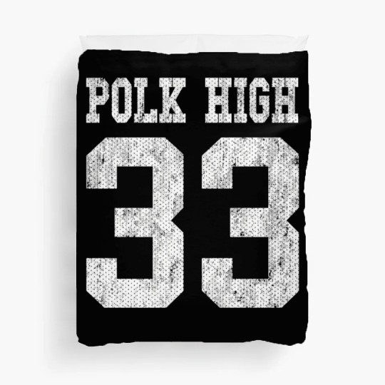Polk High School Football Jersey 33 Aged Look Duvet Covers