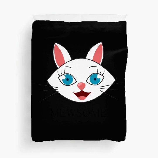 Mewsome White Cat Face Duvet Covers