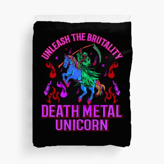 Goth Rock Satan Unicorn Festivals Death Metal Duvet Covers