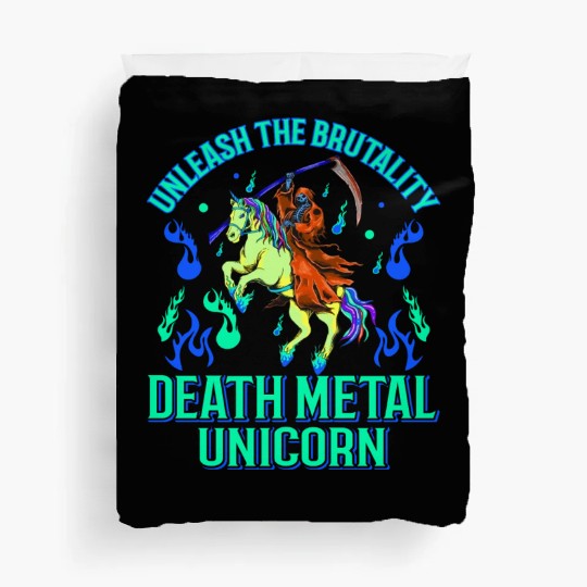 Goth Rock Satan Unicorn Festivals Death Metal Duvet Covers