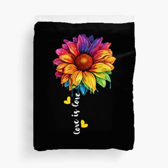 Rainbow Sunflower LGBTQ Community Transgender Pun Duvet Covers